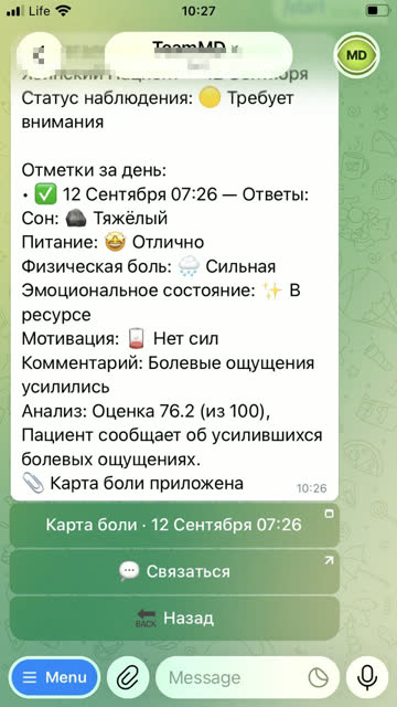 Экран: Отчёт за день