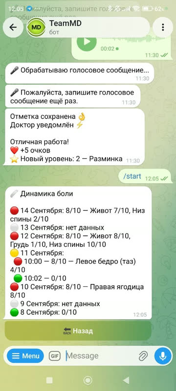 Экран: Динамика боли